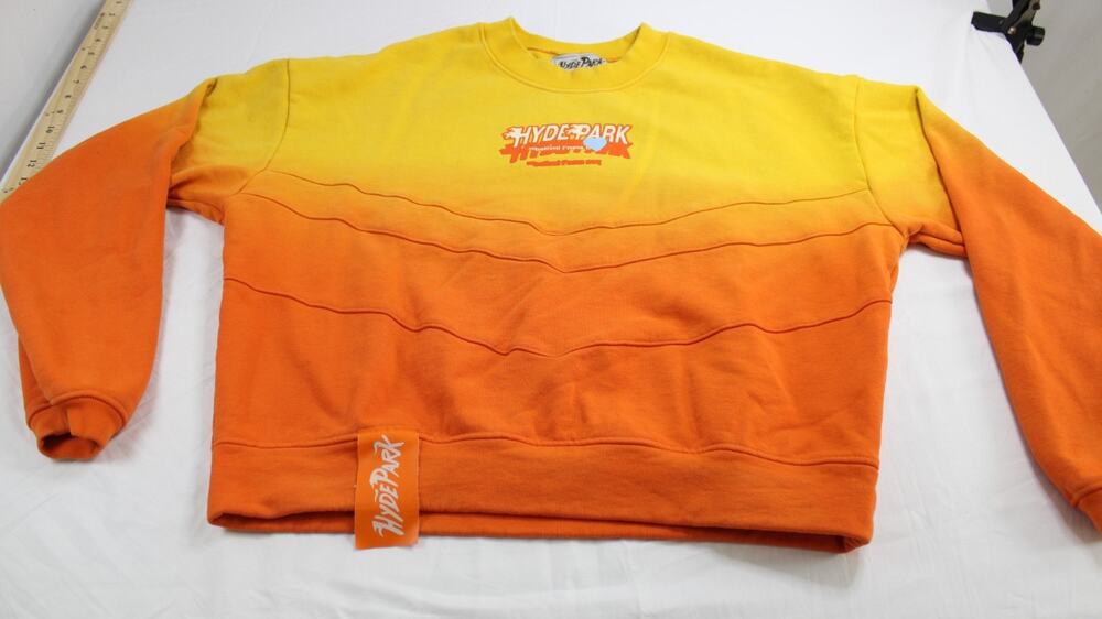 Hyde Park You Aren't Invited XS Cut Sew Ombre Orange Graphic Sweatshirt